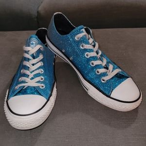 Blue & Silver Ombre Converse - Women's size 8